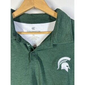 NCAA Michigan State Spartans Basketball Football Green Polo Size Men's XL